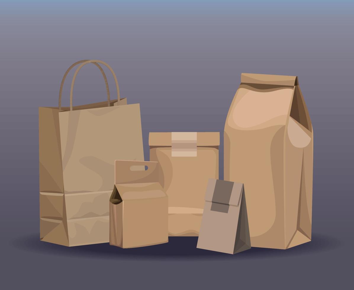 five eco packages vector