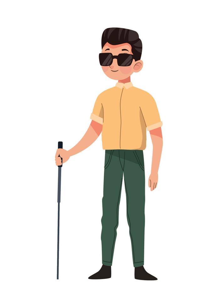 blind man disability person vector