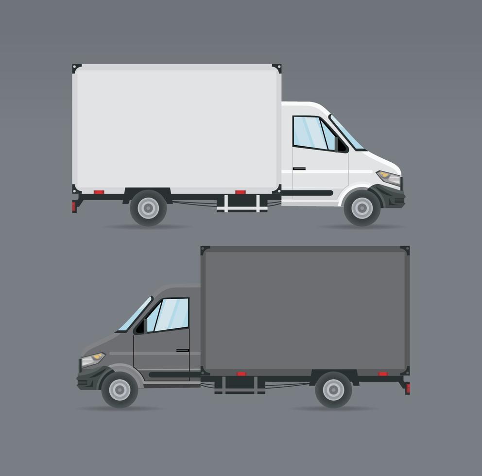 maqueta de dos camiones vehículos vector