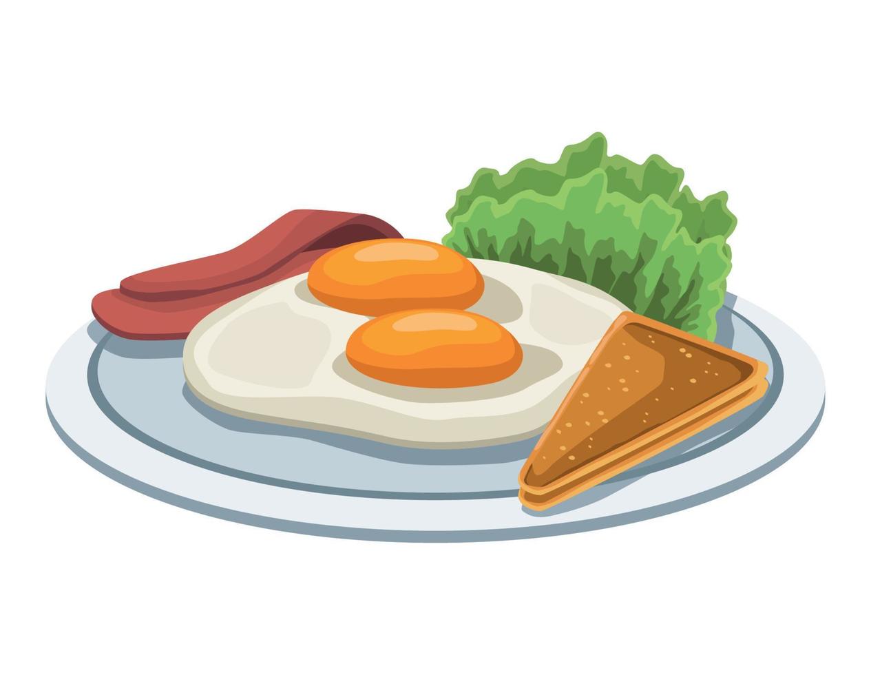 bacon and eggs breakfast vector