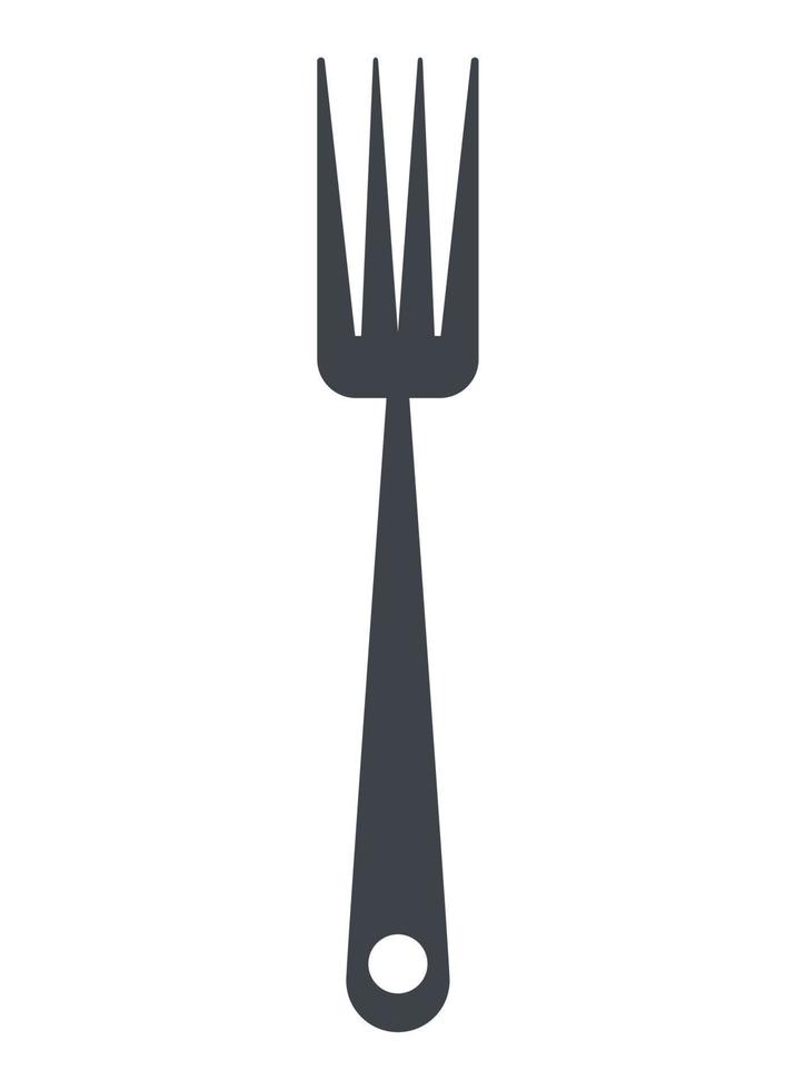 tenedor, utensilio de cocina, silueta vector