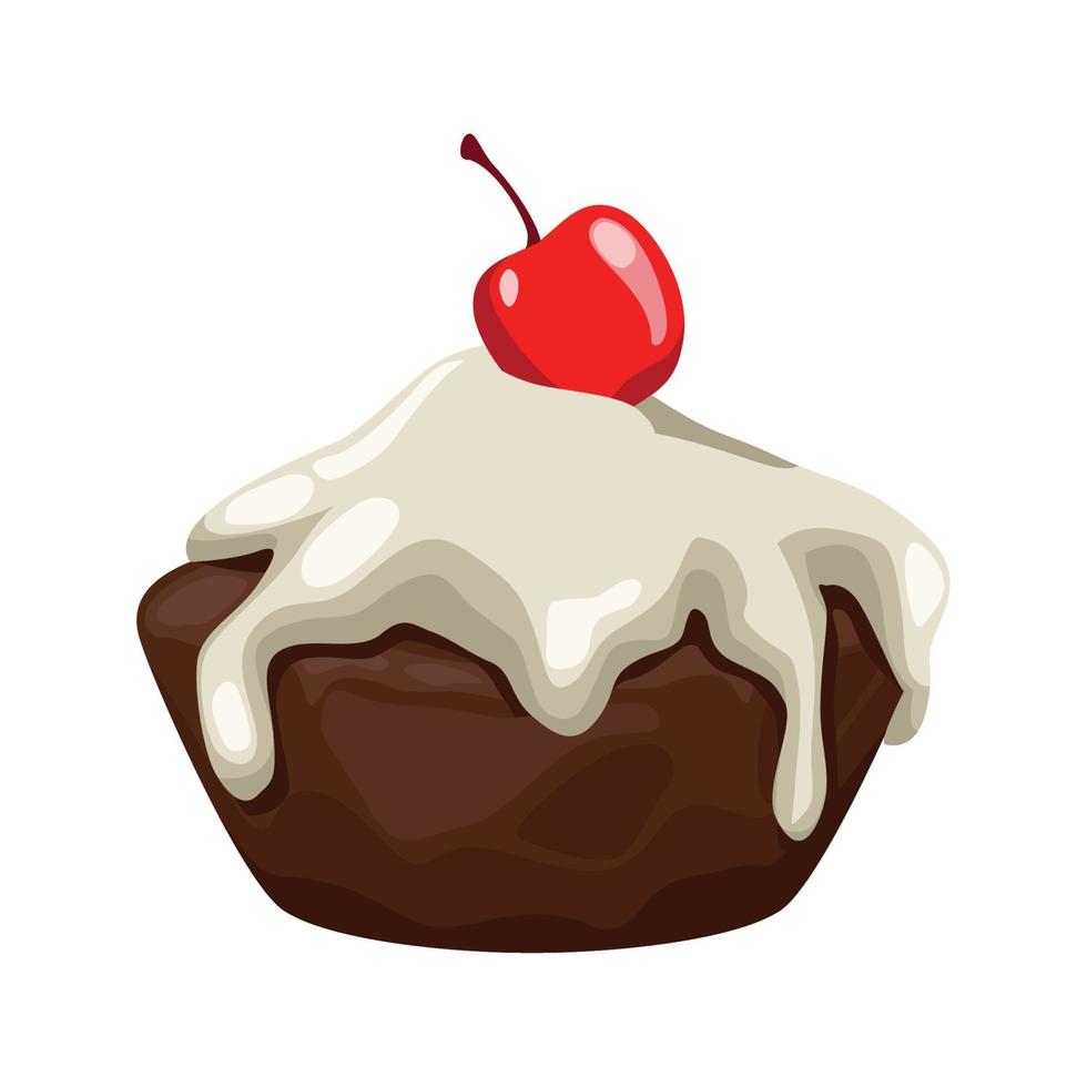 sweet cupcake with berry vector