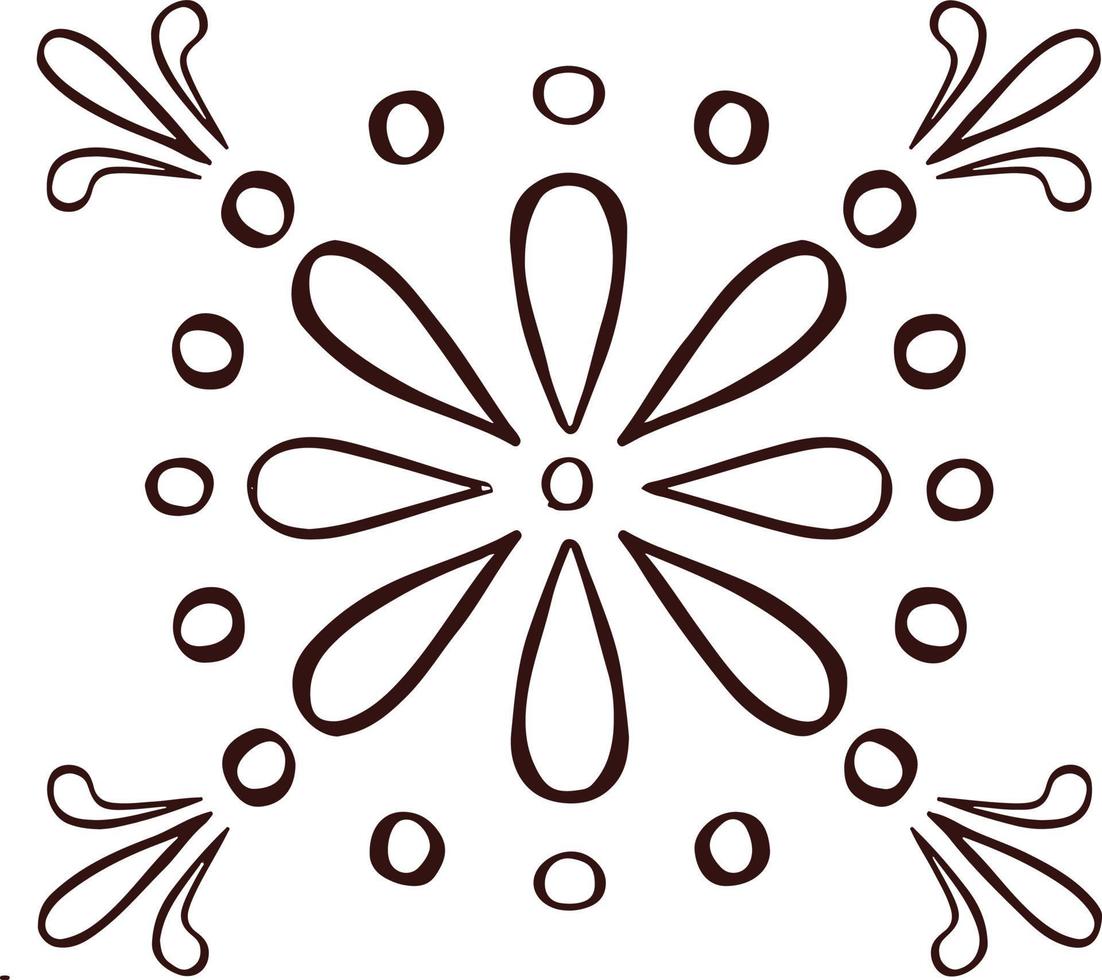 Vintage ornament, pattern, painting retro illustration cartoon style vector