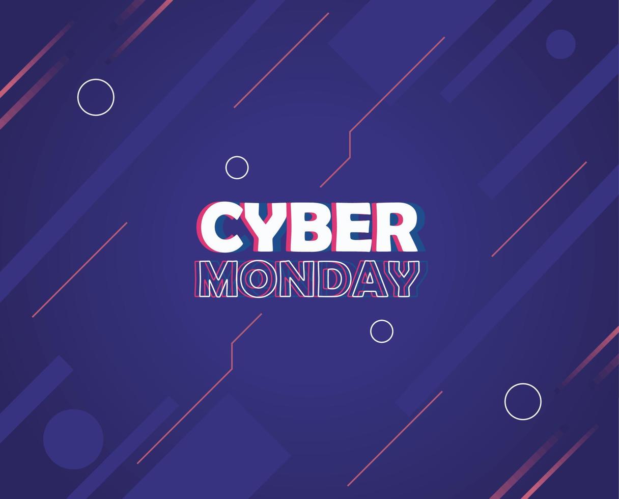 cyber monday lettering modern vector