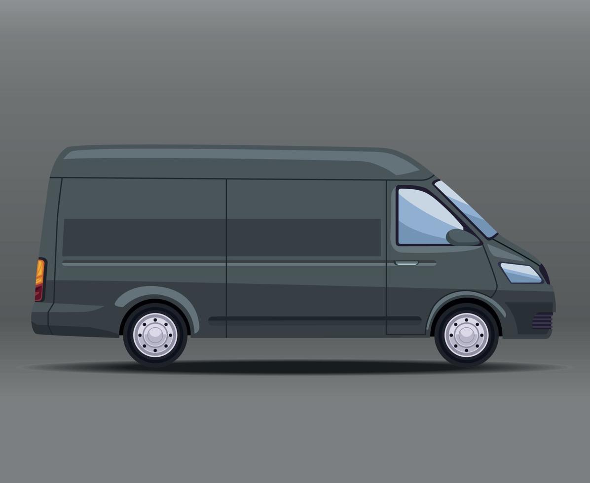 black van mockup scene vector