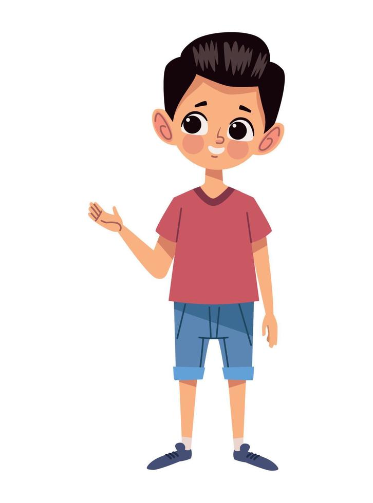 little boy saludating vector