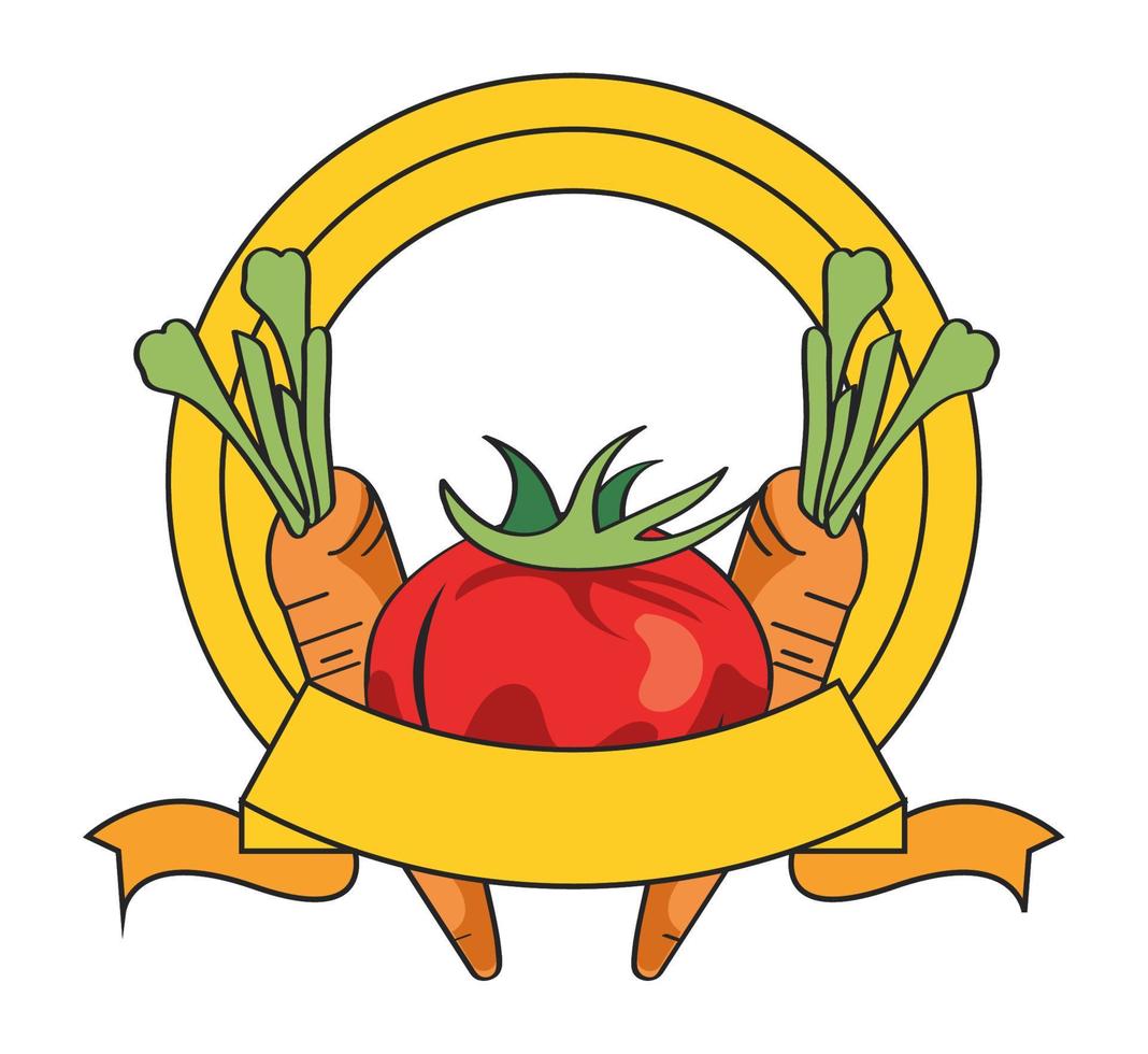 carrots and tomato vegetables vector