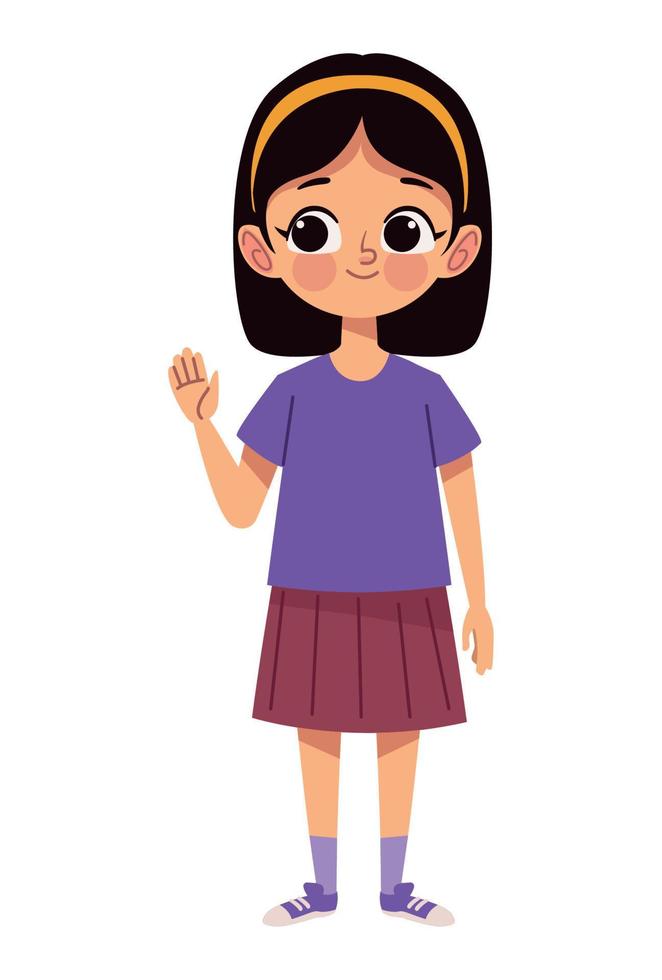 cute little girl saludating vector