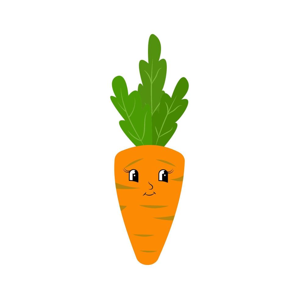 Carrot Cartoon  . Vector Illustration.happy orange carrot vegetable cute character