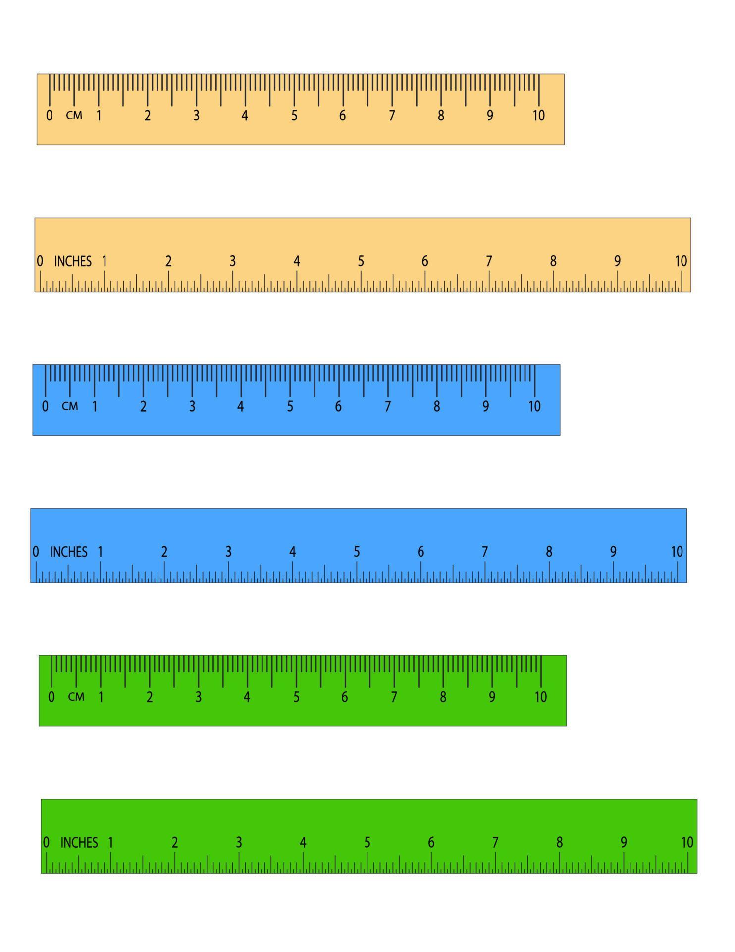 Measuring length with ruler.measurement in centimeters and inches.ruler 14176673 Vector Art at