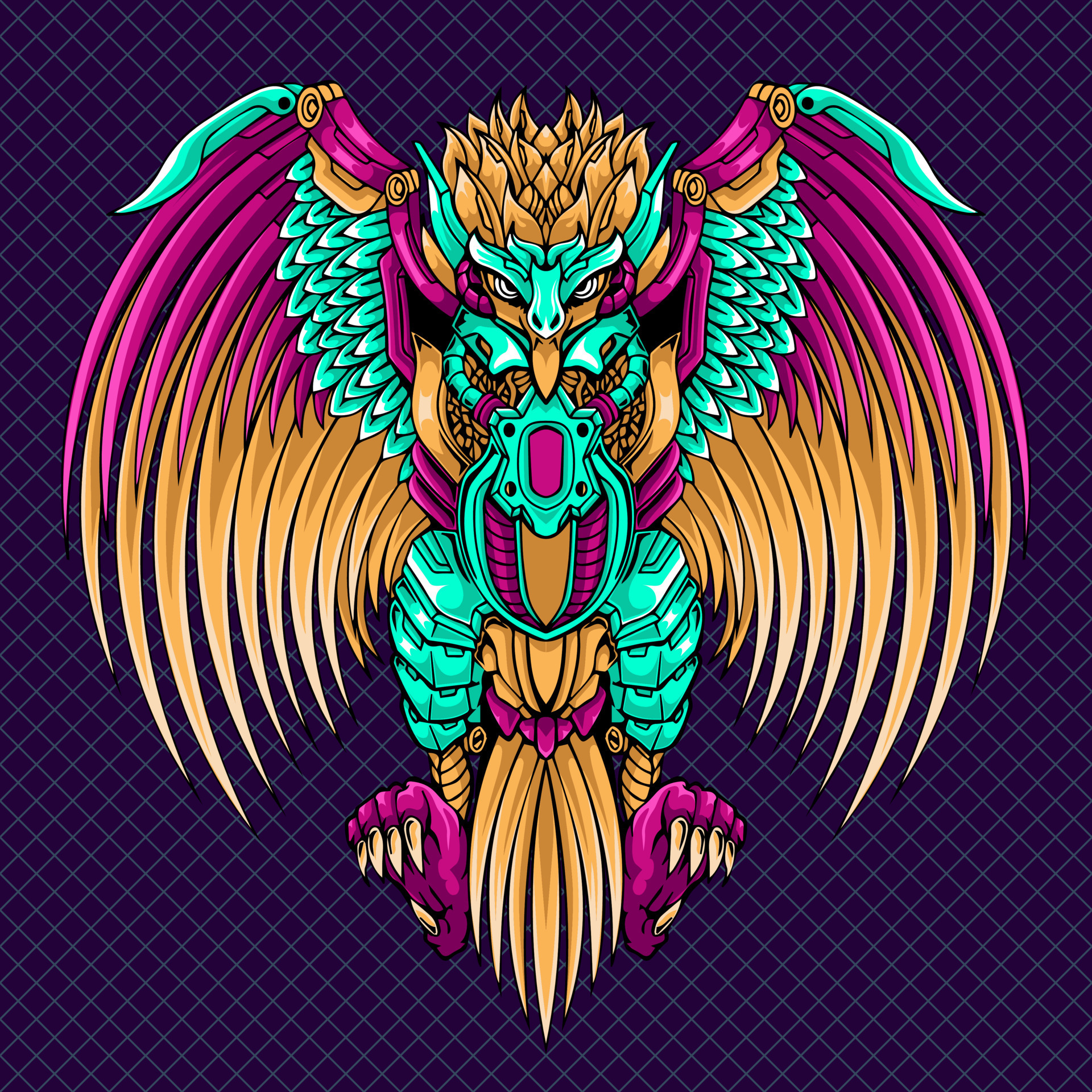 Ilustración de vector de diseño de águila robot 14176723 Vector en Vecteezy