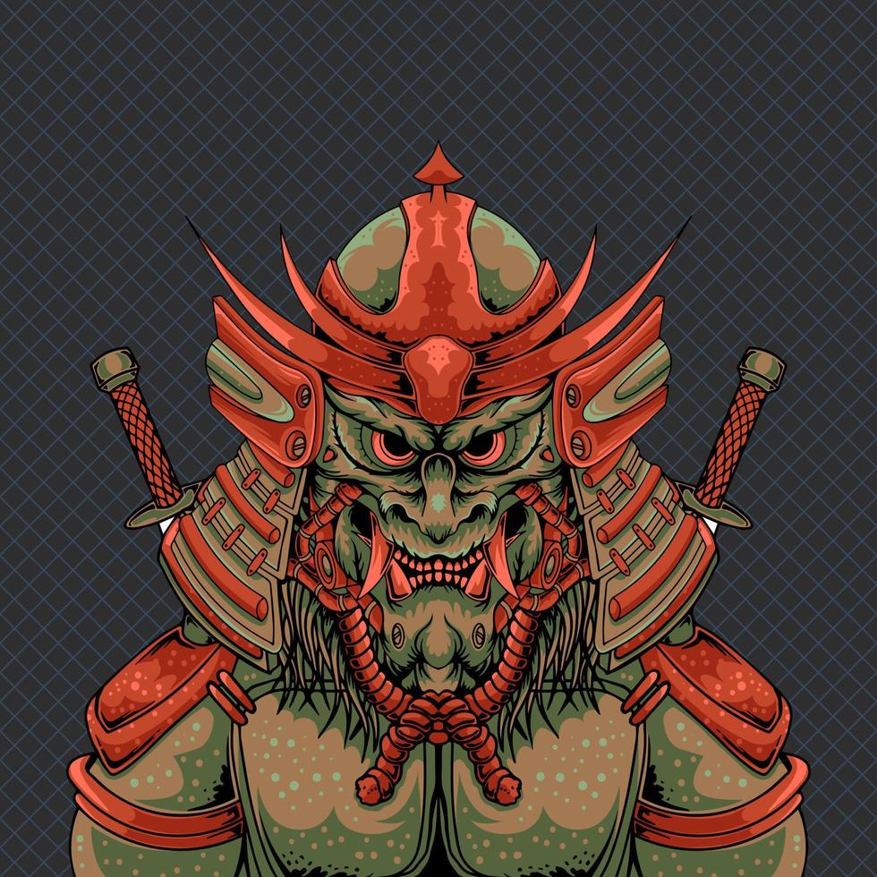 Japanese samurai warrior with katana vector