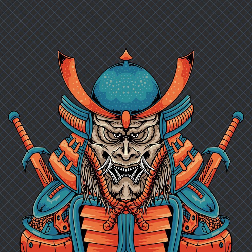 Japanese samurai warrior with katana vector