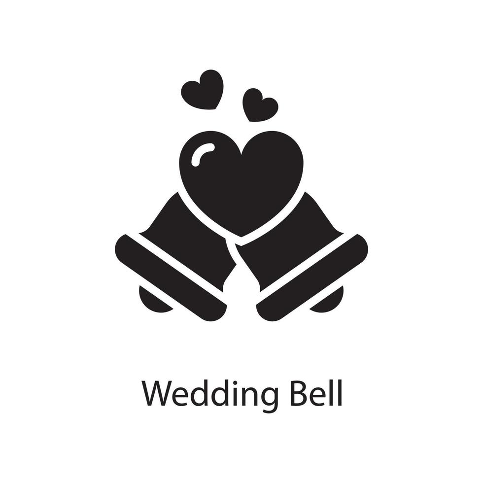 Wedding Bell Vector Solid Icon Design illustration. Love Symbol on White background EPS 10 File