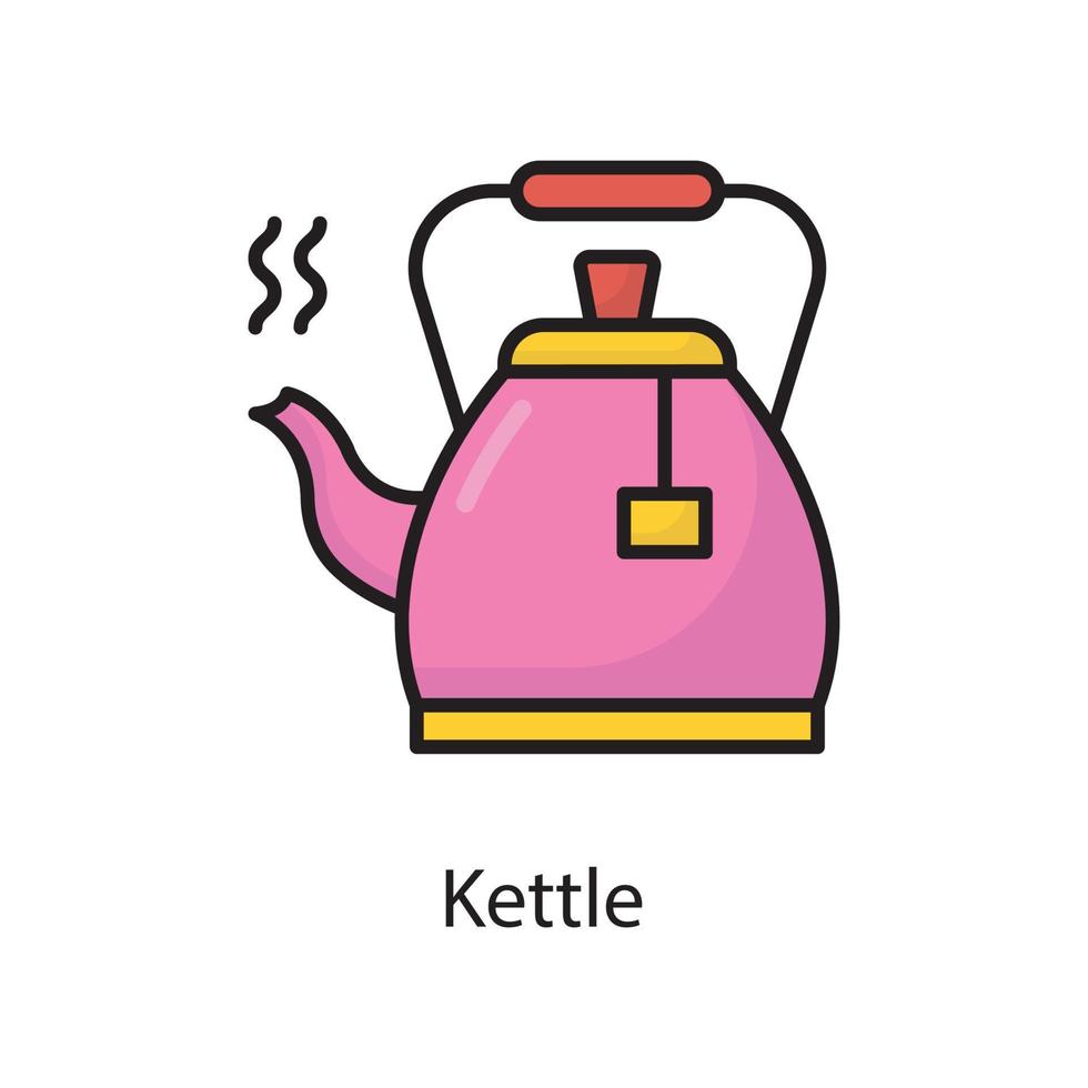 Kettle  Vector Filled Outline Icon Design illustration. Love Symbol on White background EPS 10 File