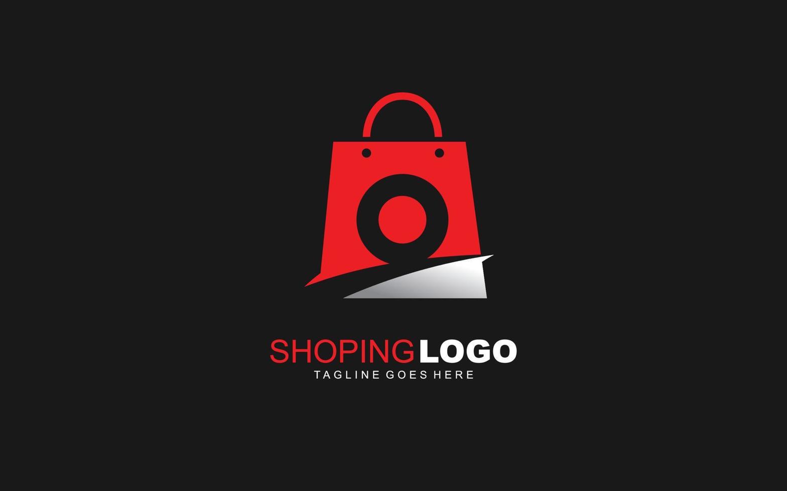 O logo ONLINESHOP for branding company. BAG template vector illustration for your brand.