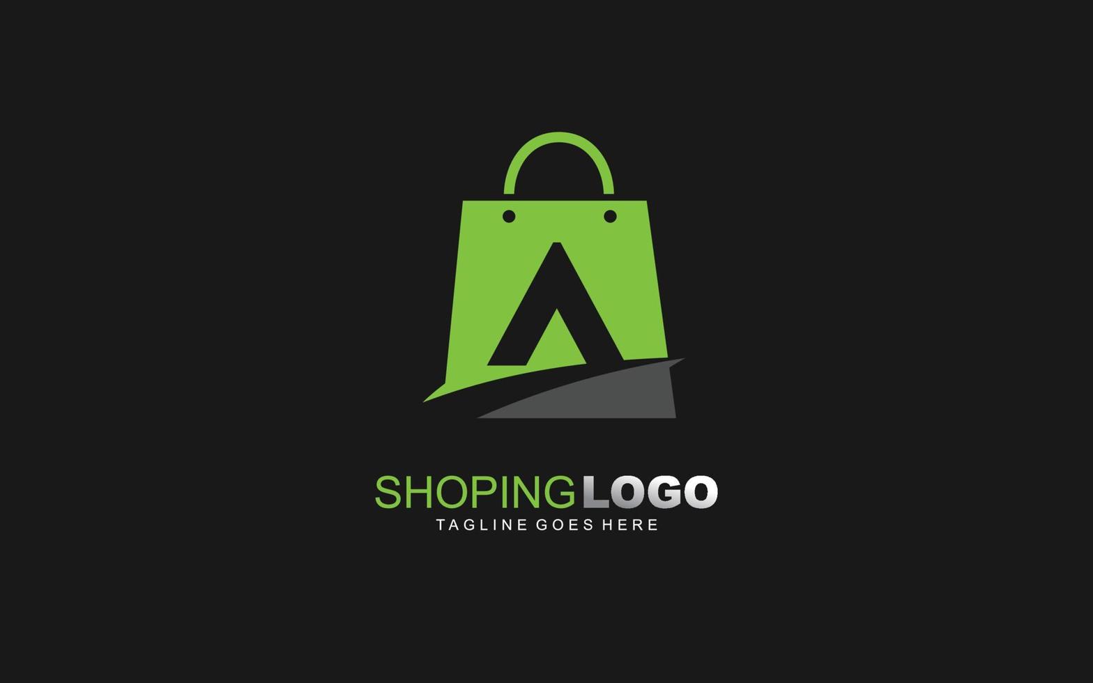 A logo ONLINESHOP for branding company. BAG template vector illustration for your brand.