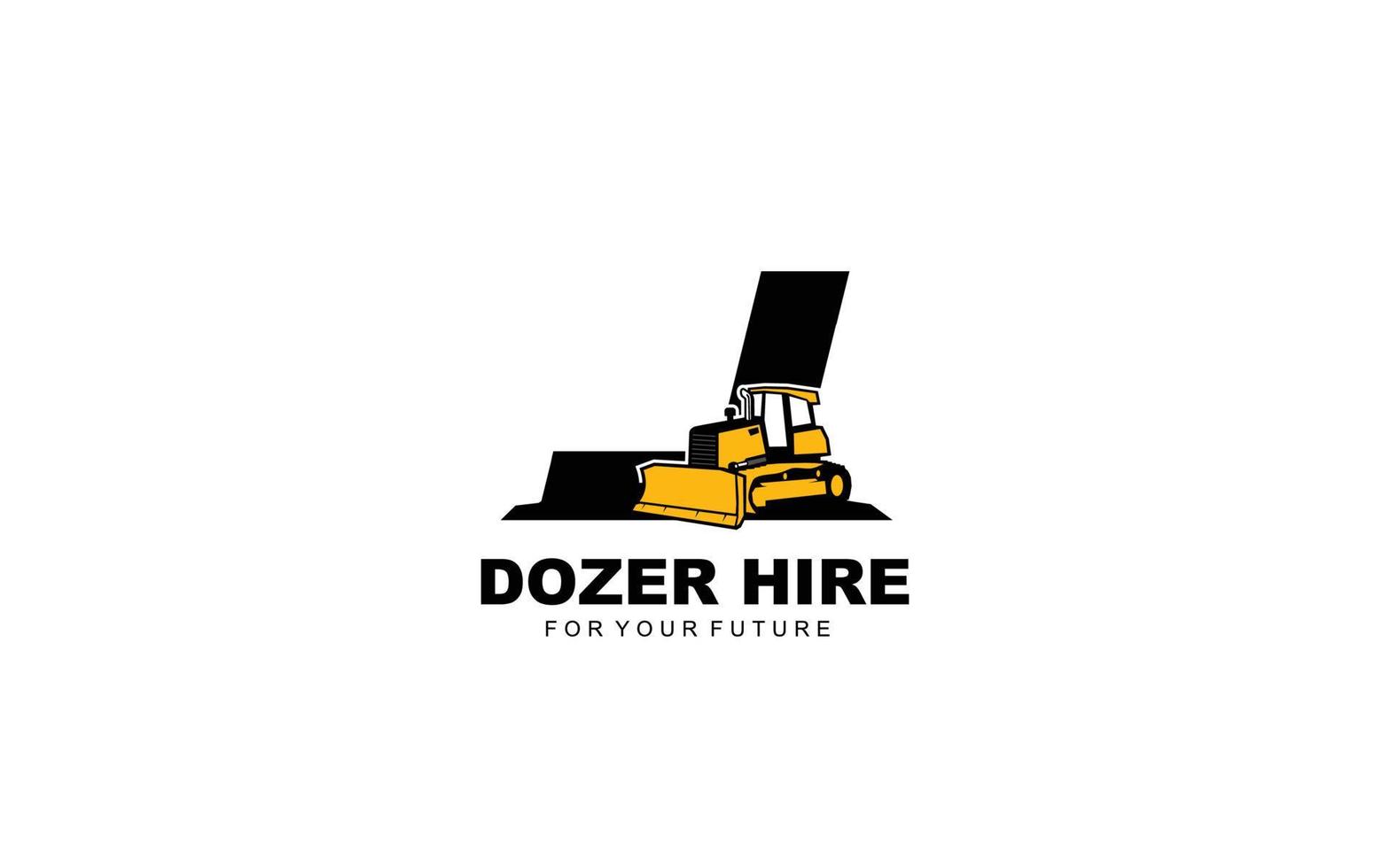 J logo DOZER for construction company. Heavy equipment template vector illustration for your brand.