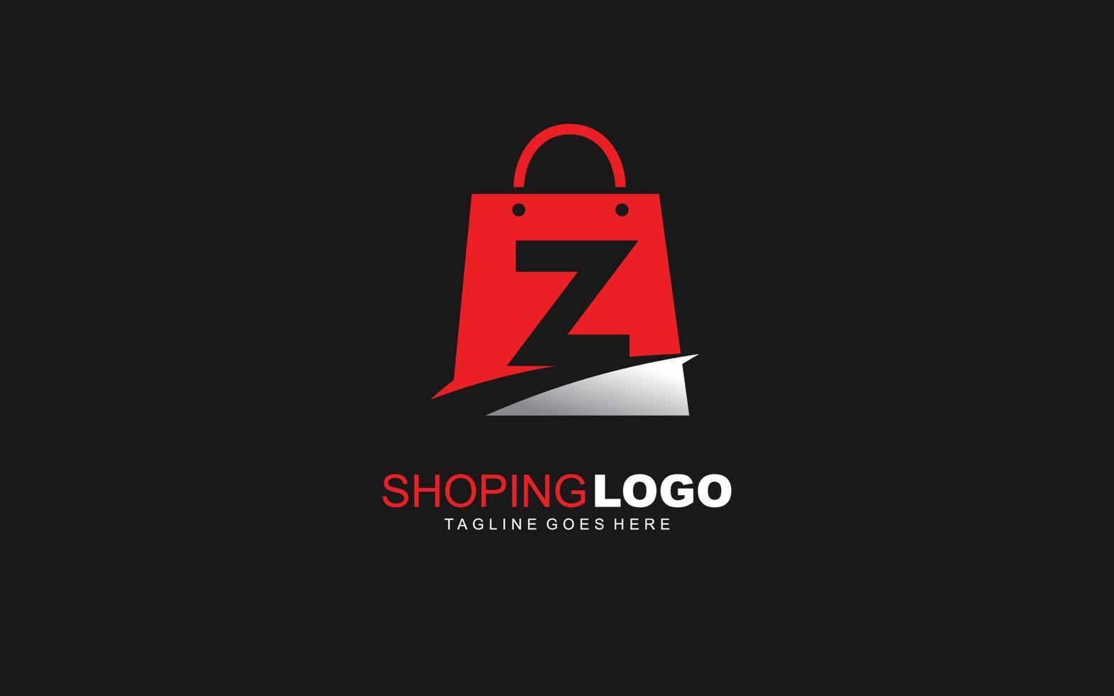 tienda en línea del logotipo z para la empresa de marca. ilustración de vector de plantilla de bolsa para su marca.