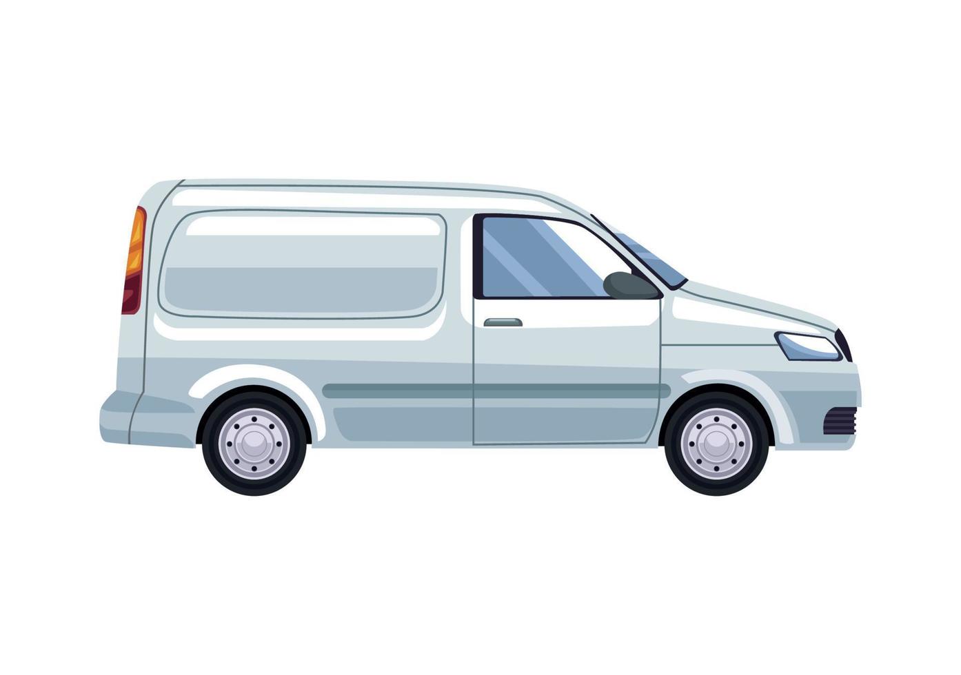 delivery white van vehicle mockup vector