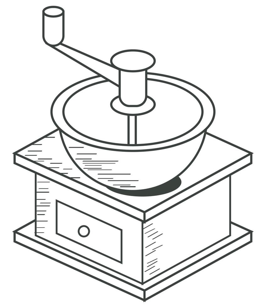 coffee toaster sketch style vector