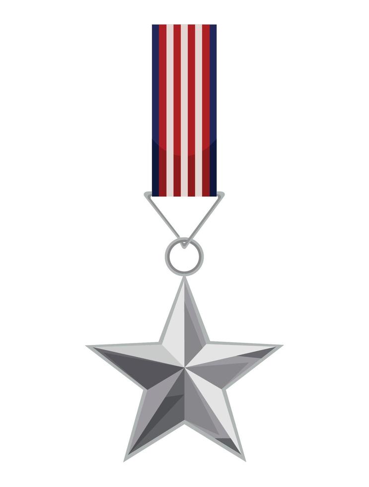 estados unidos medalla estrella plata vector