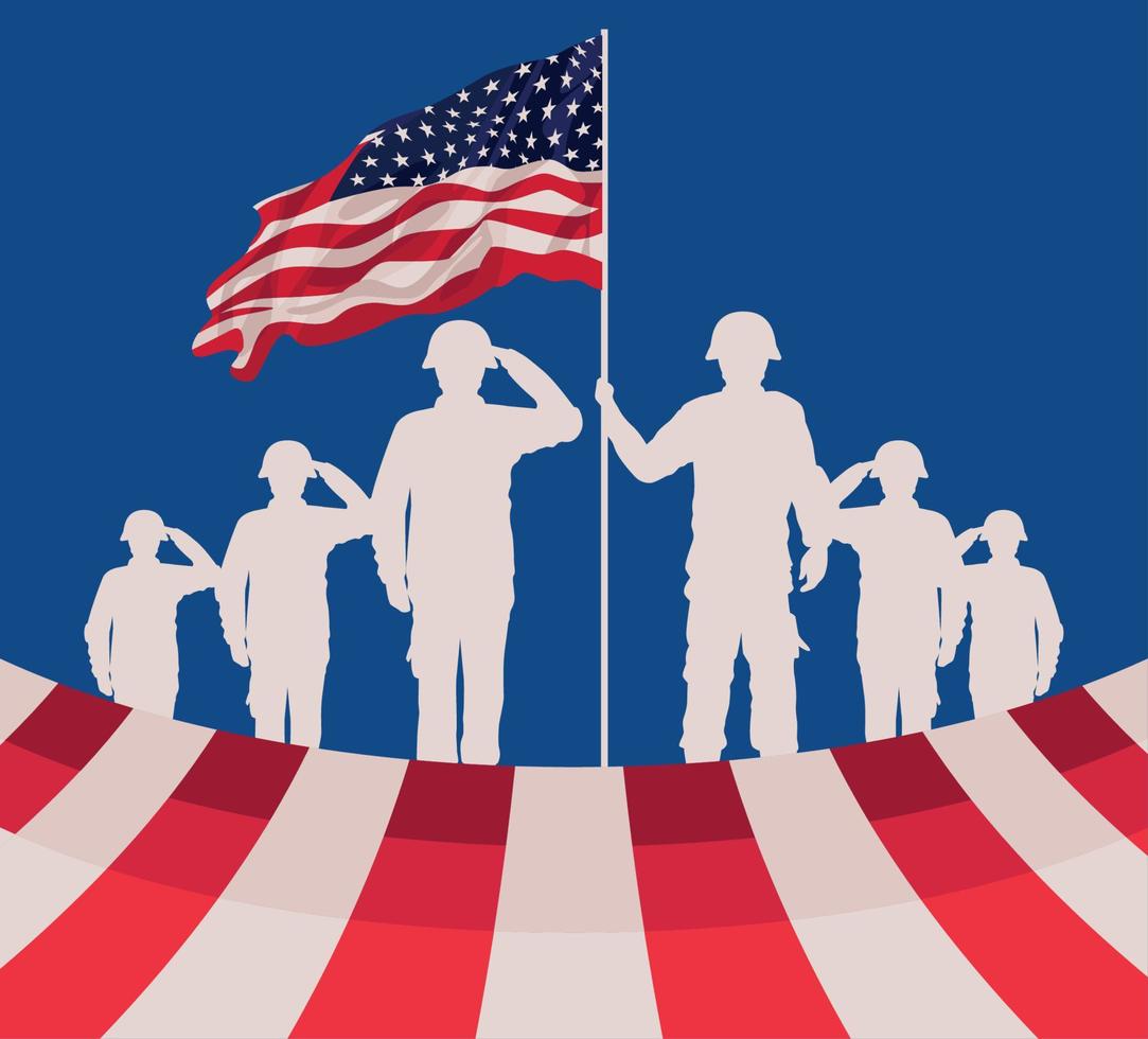 veterans day postcard vector