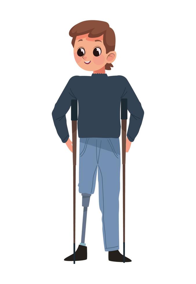 man with prosthetic leg vector