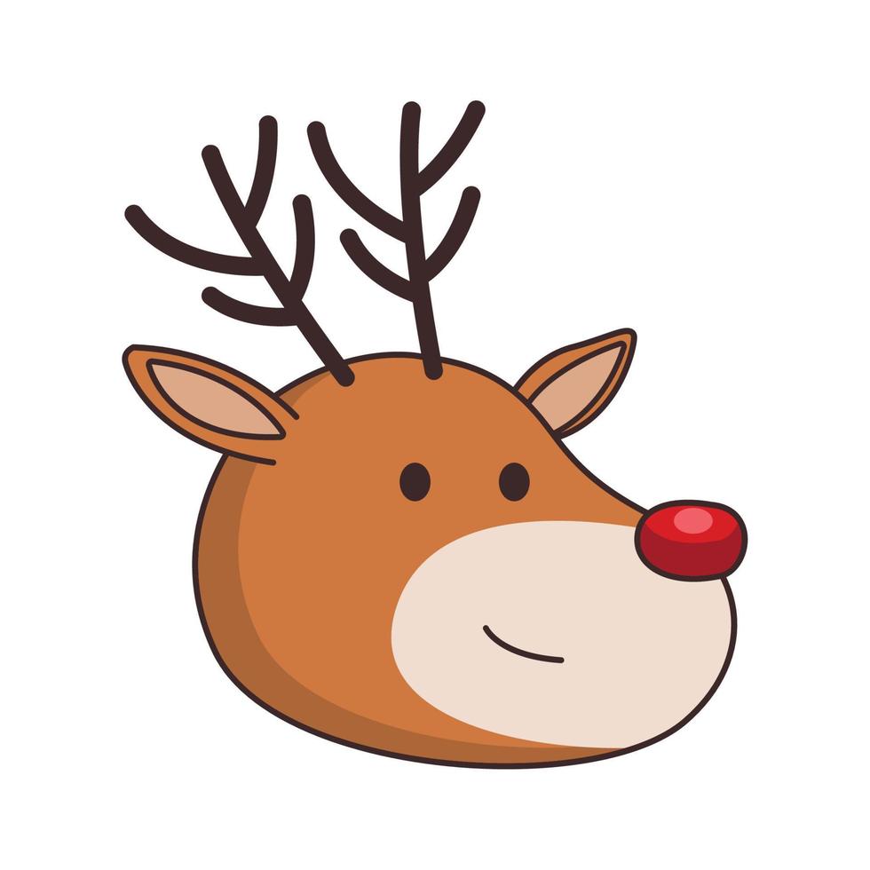 christmas reindeer head vector