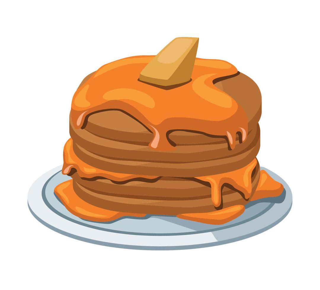 pancakes with syrup vector