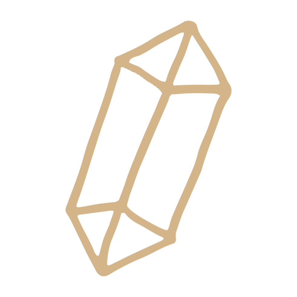 cristal em boho minimalista e ilustração desenhada à mão vintage para elemento de design. png