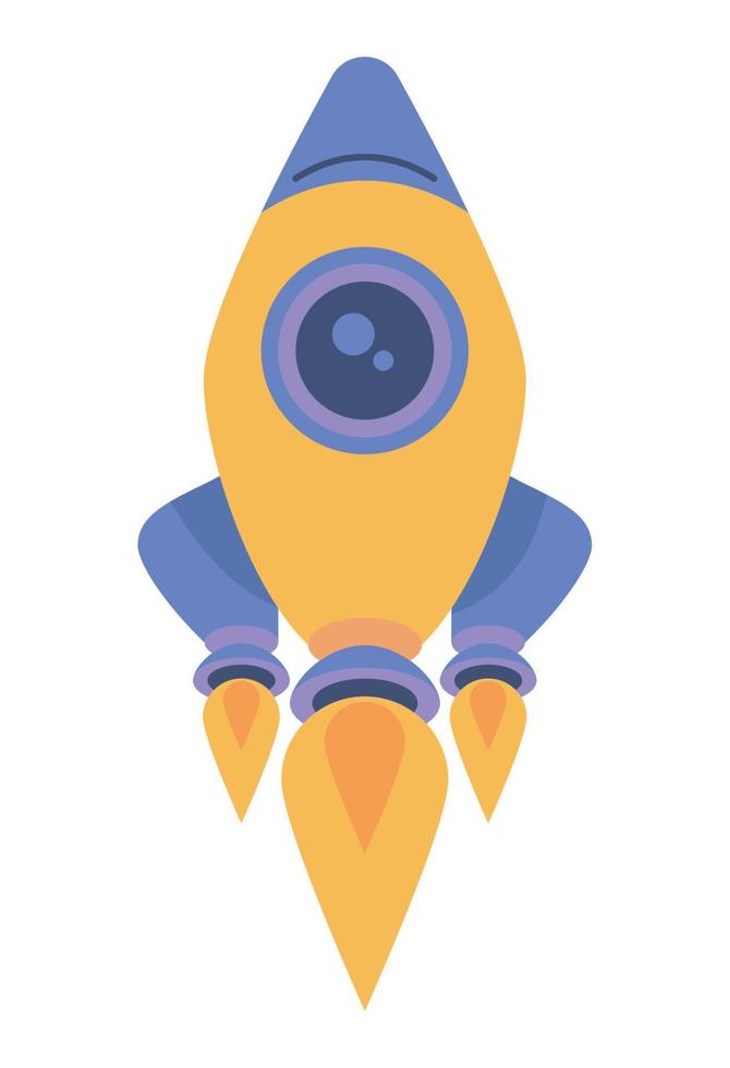 yellow rocket start up vector