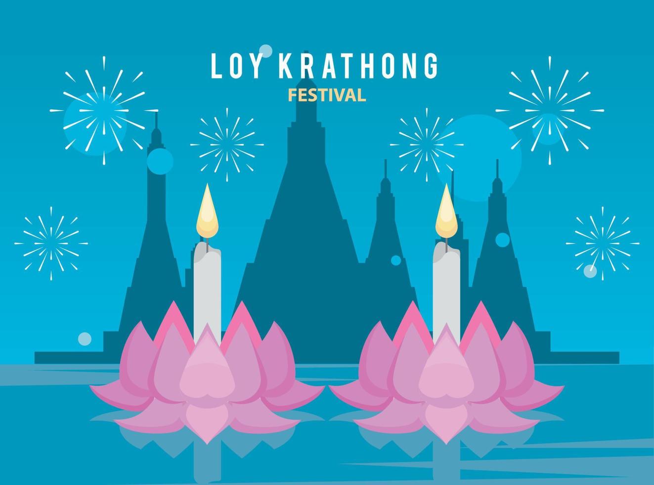 postal de letras loy krathong vector