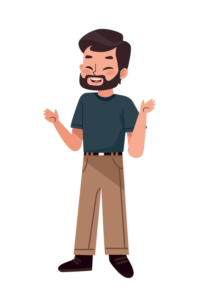 young bearded man standing vector