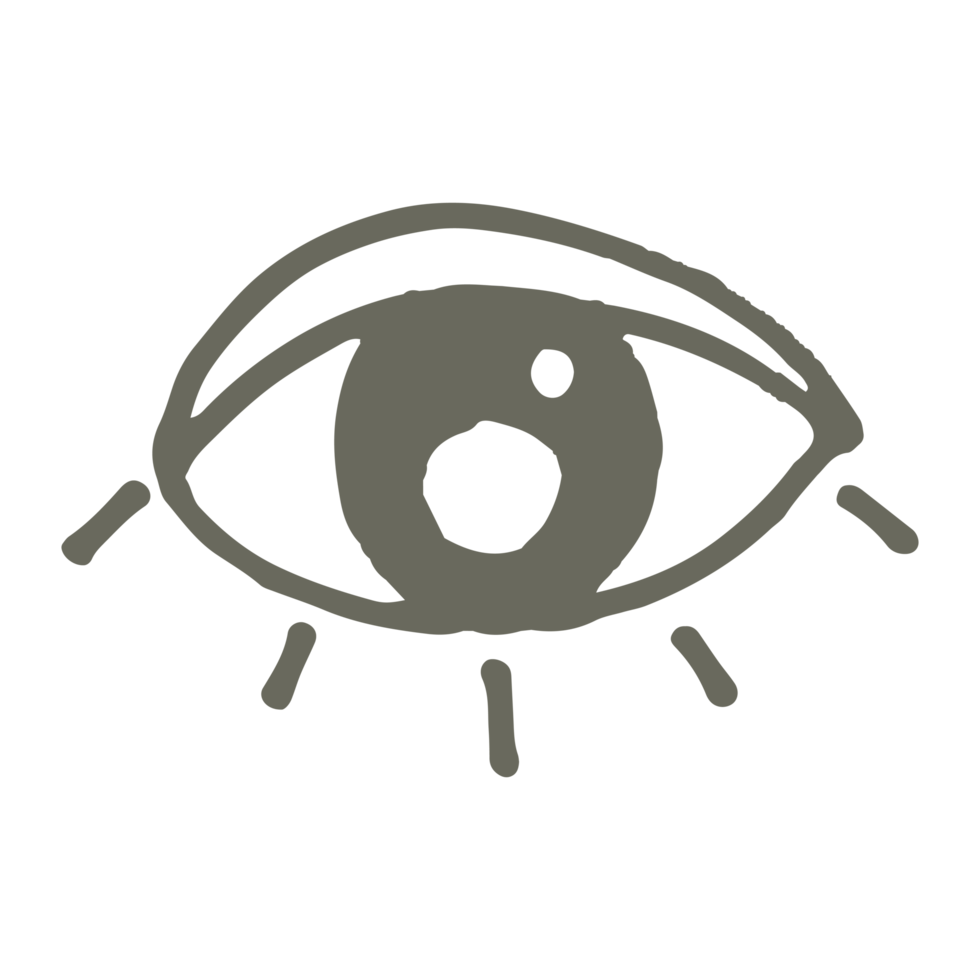 ojo en boho minimalista e ilustración dibujada a mano vintage para elemento de diseño. png