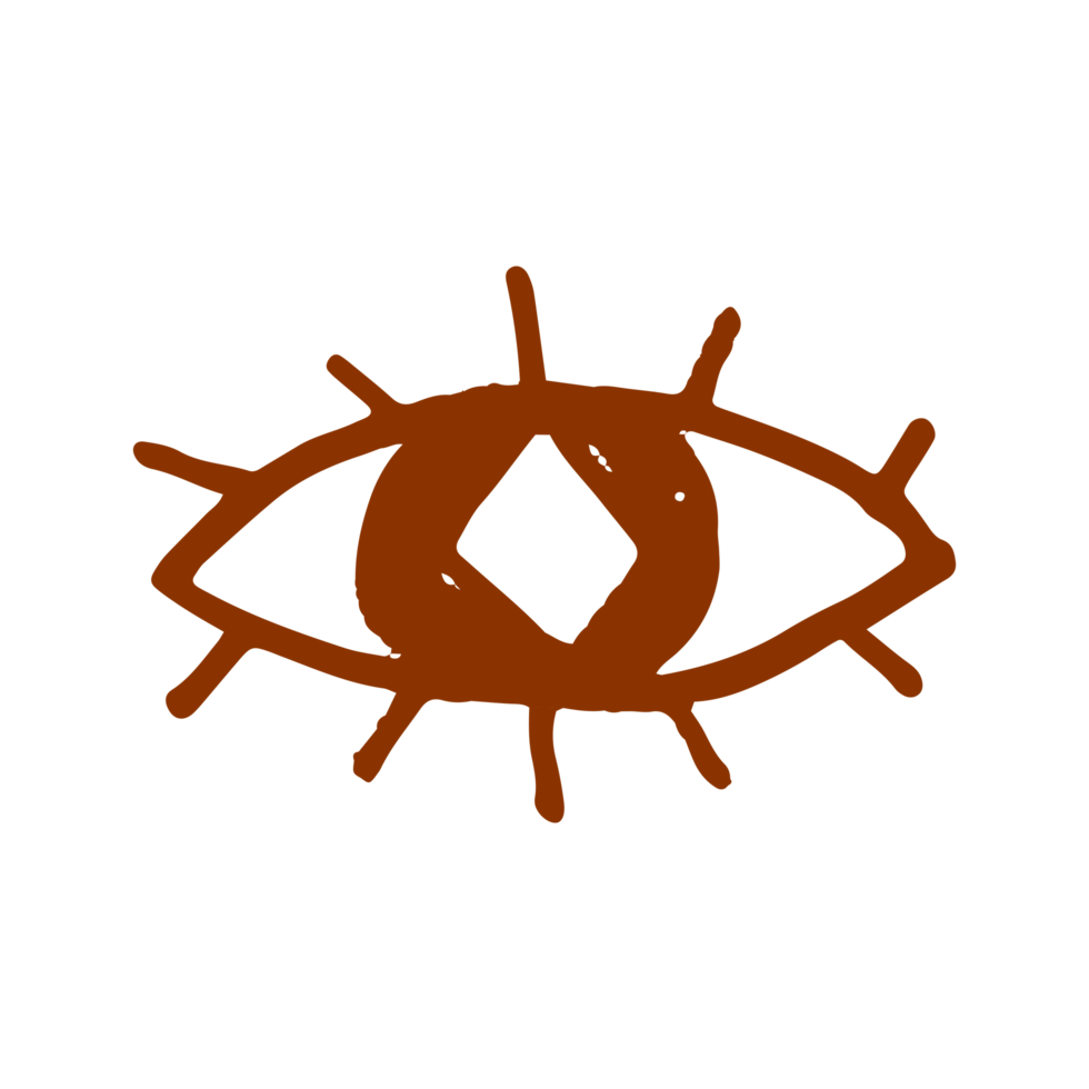 auge in minimalistischer boho- und vintage-handgezeichneter illustration für gestaltungselement. png