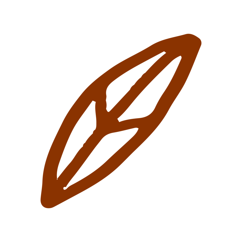leaf in minimalist boho and vintage hand drawn illustration for design element. png