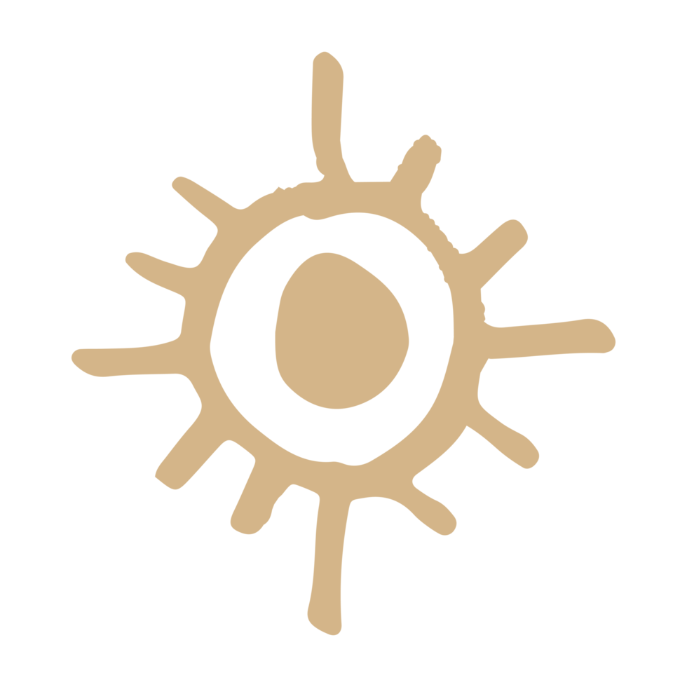 sun in minimalist boho and vintage hand drawn illustration for design element. png