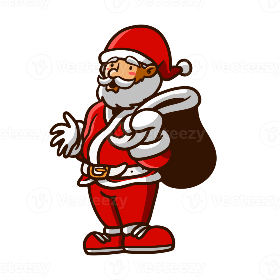 linda ilustración de santa claus para navidad png