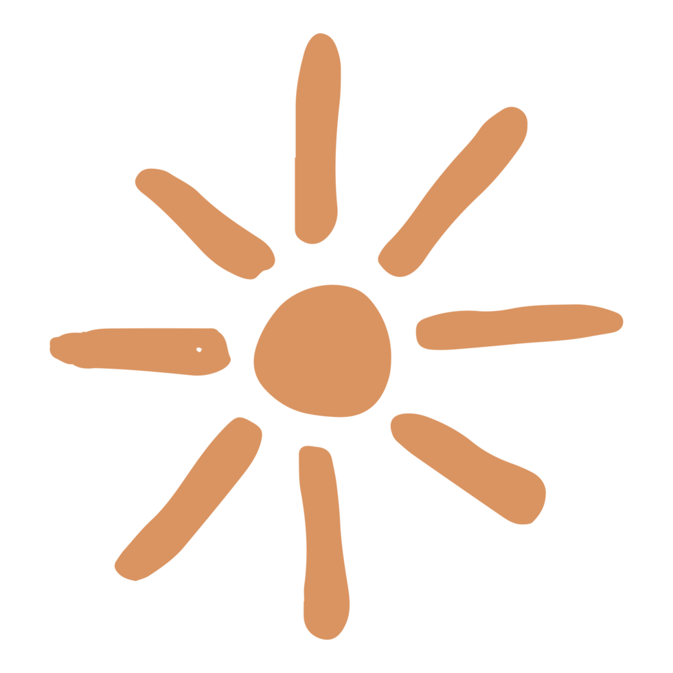 zon in minimalistische boho en wijnoogst hand- getrokken illustratie voor ontwerp element. png