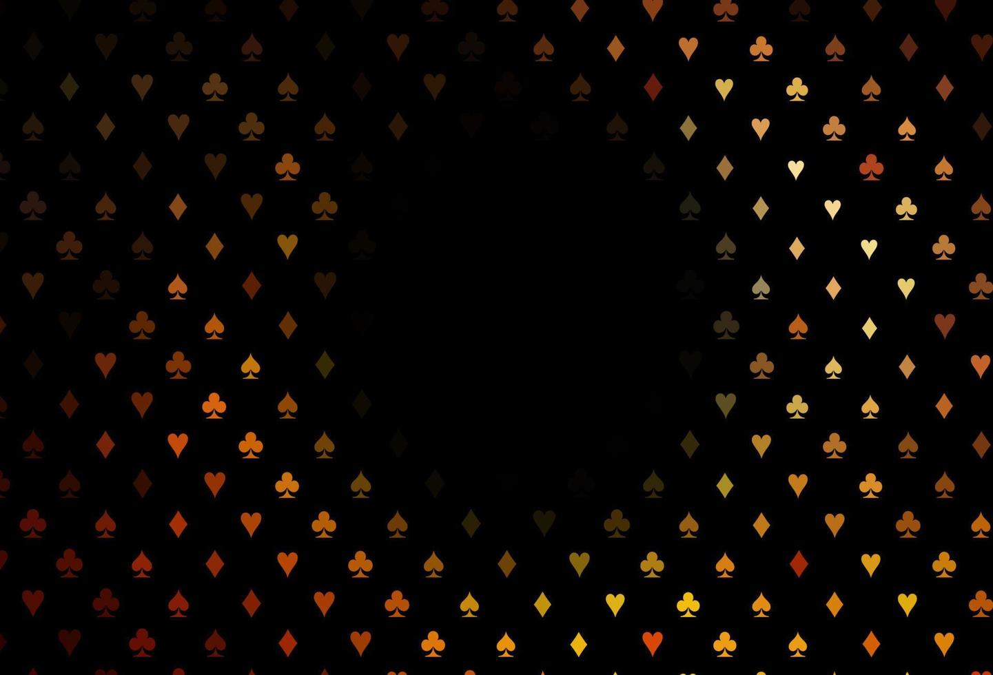 Dark orange vector template with poker symbols.