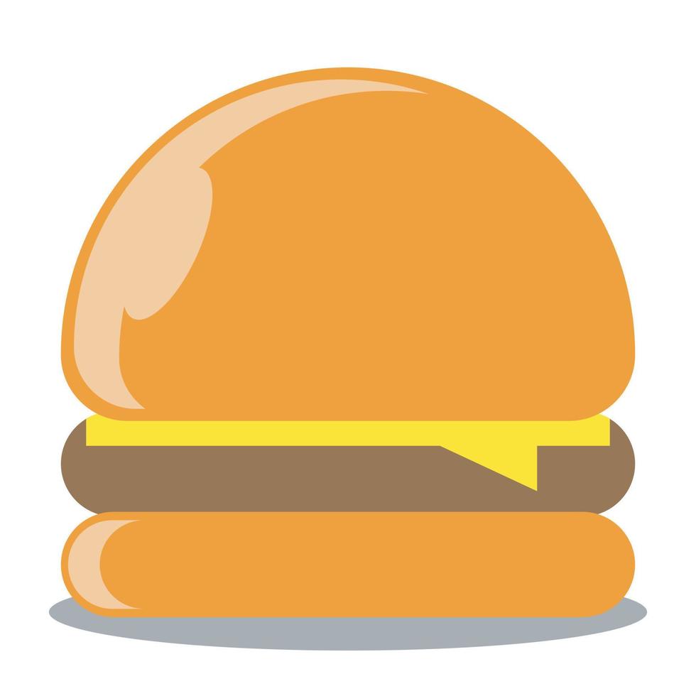 hamburguesa simple vectorial con relleno de carne y queso vector