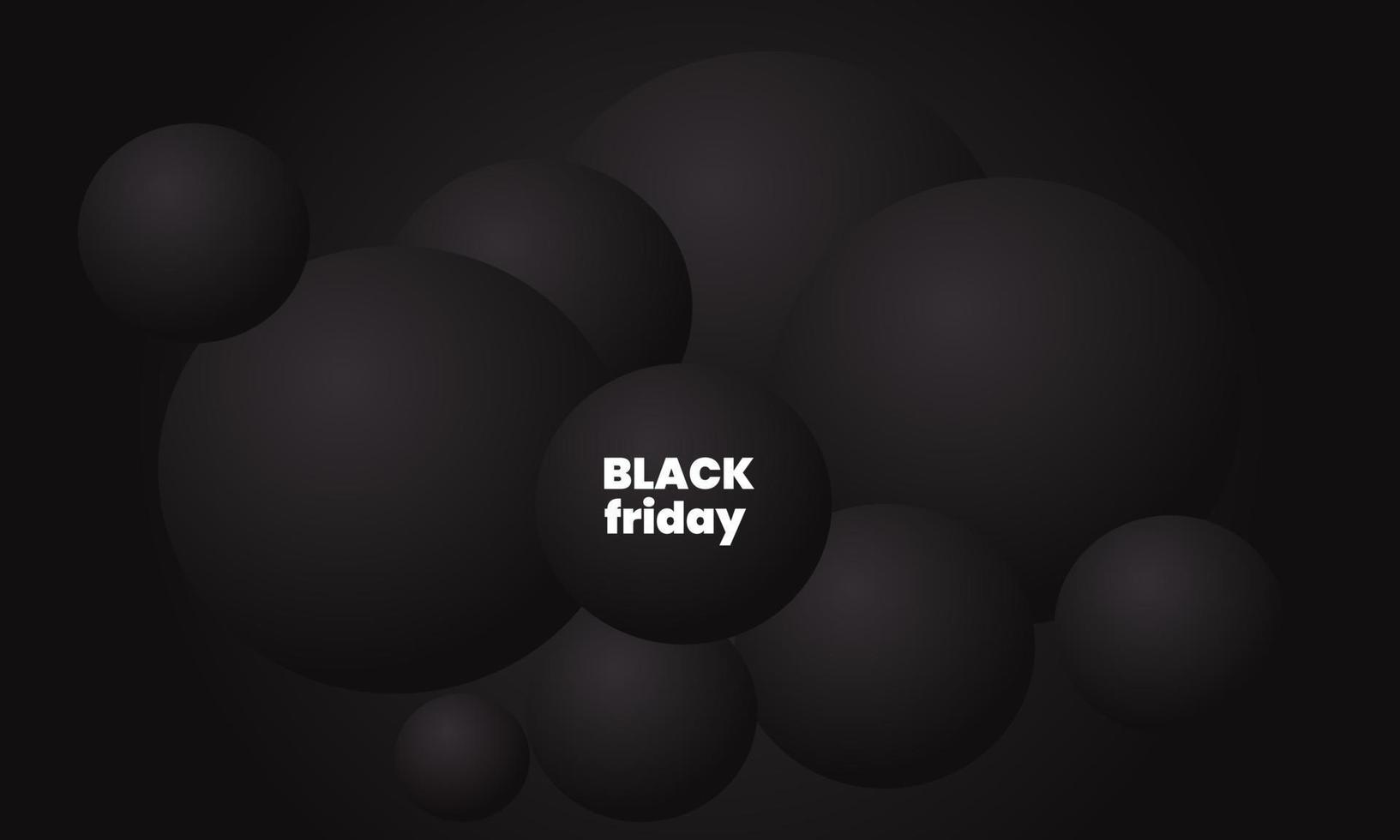 illustration 3d abstract black flying spheres vector