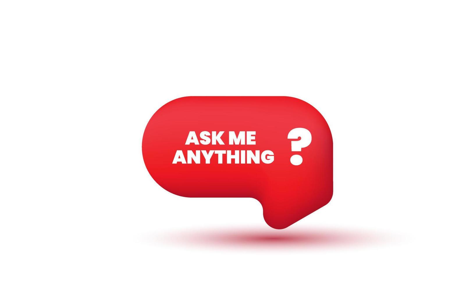 illustration icon 3d red ask me anything lettering your blog vector