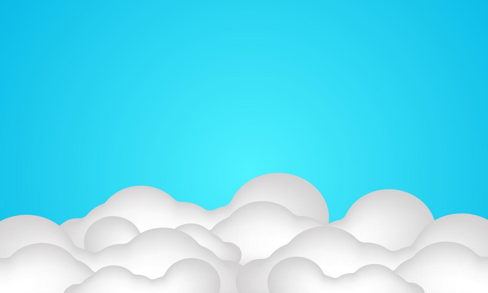 ilustración 3d hermosas nubes sobre fondo de cielo azul vector