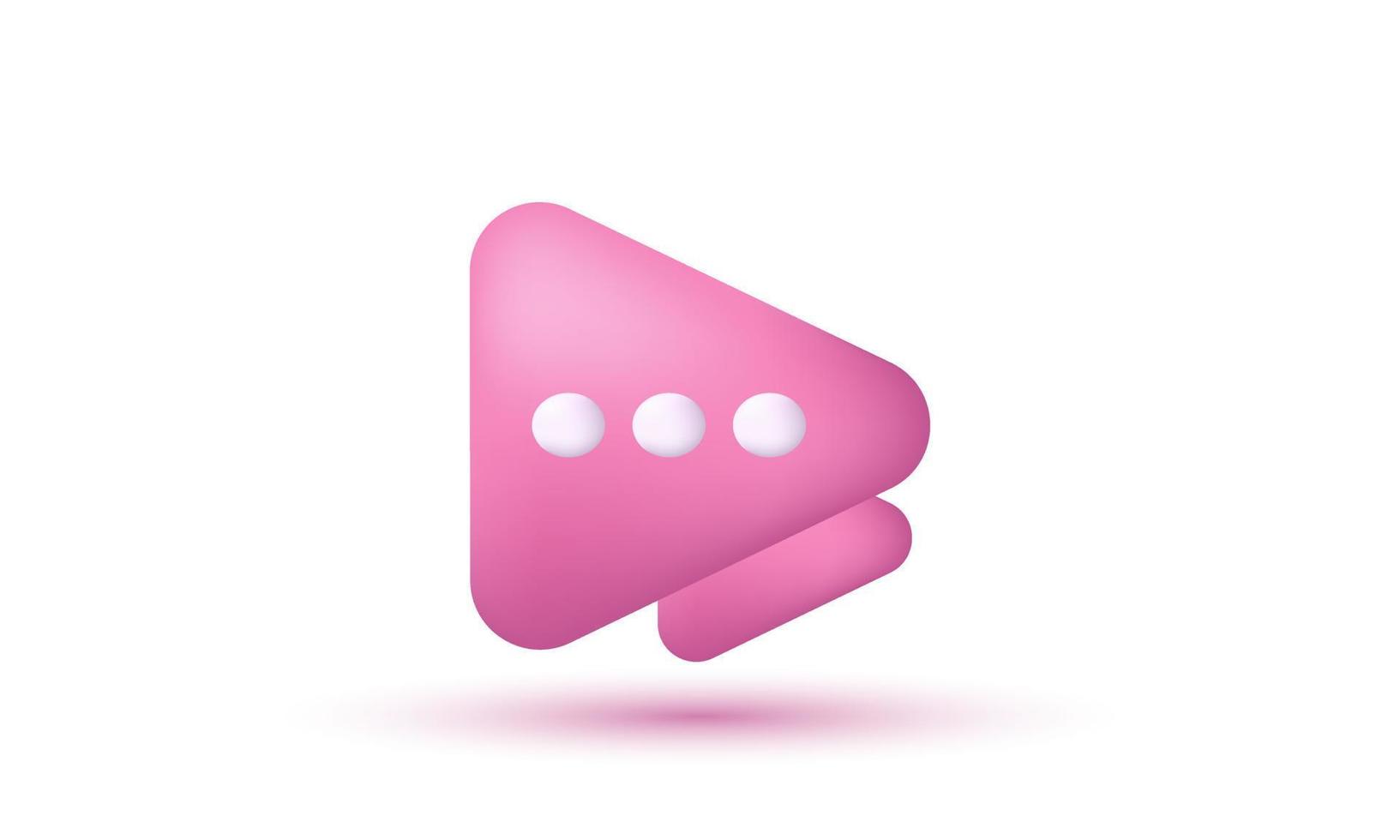 illustration icon 3d chat message pink color vector