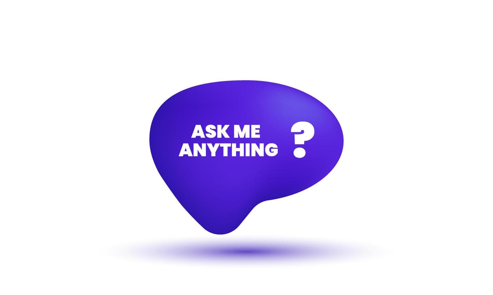 illustration icon 3d purple ask me anything lettering your blog vector