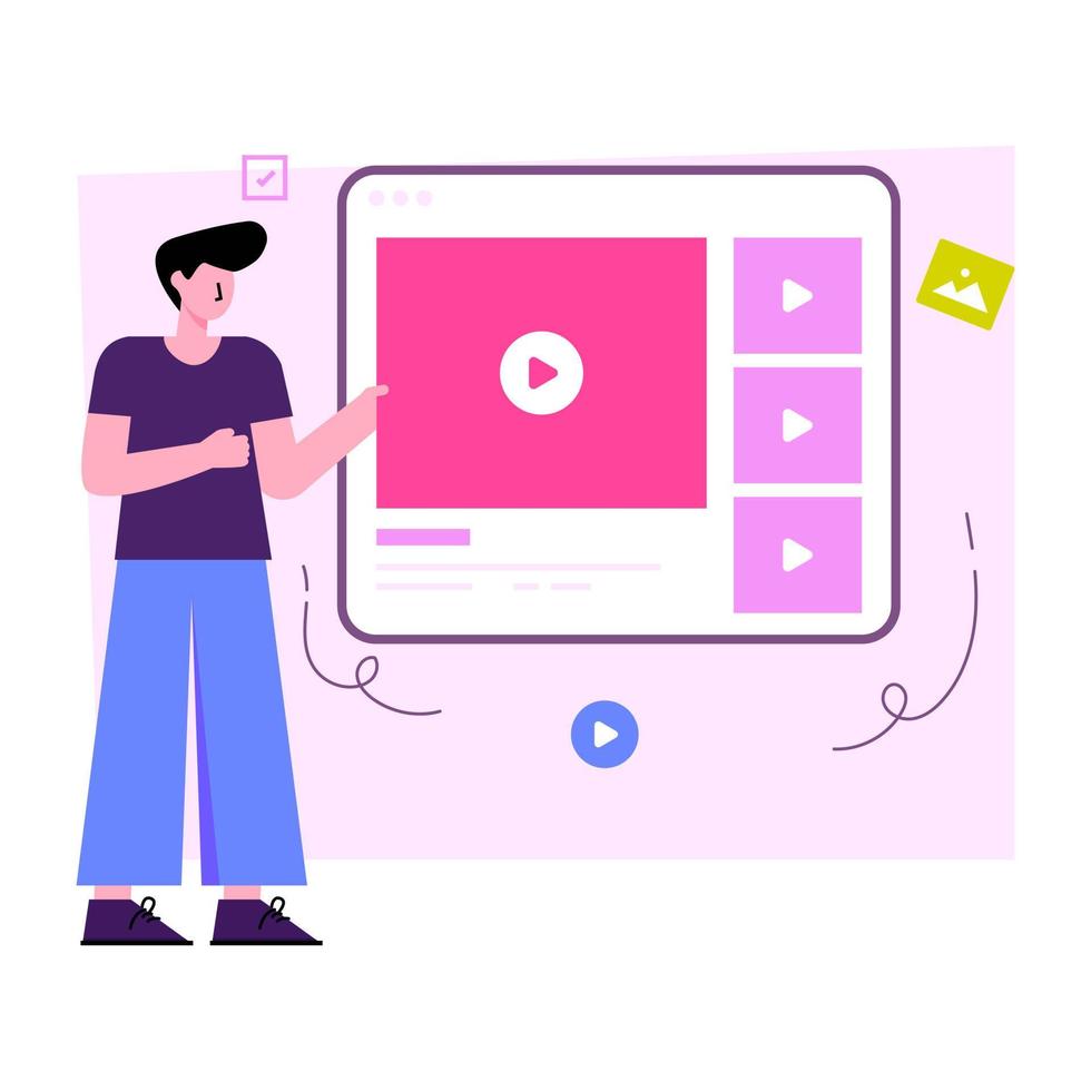 Editable design illustration of online video clip vector