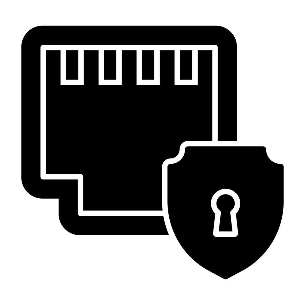 Premium download icon of ethernet security vector