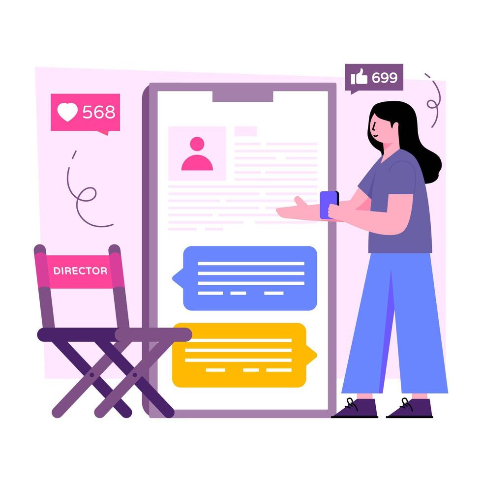 Modern design illustration of mobile chatting vector
